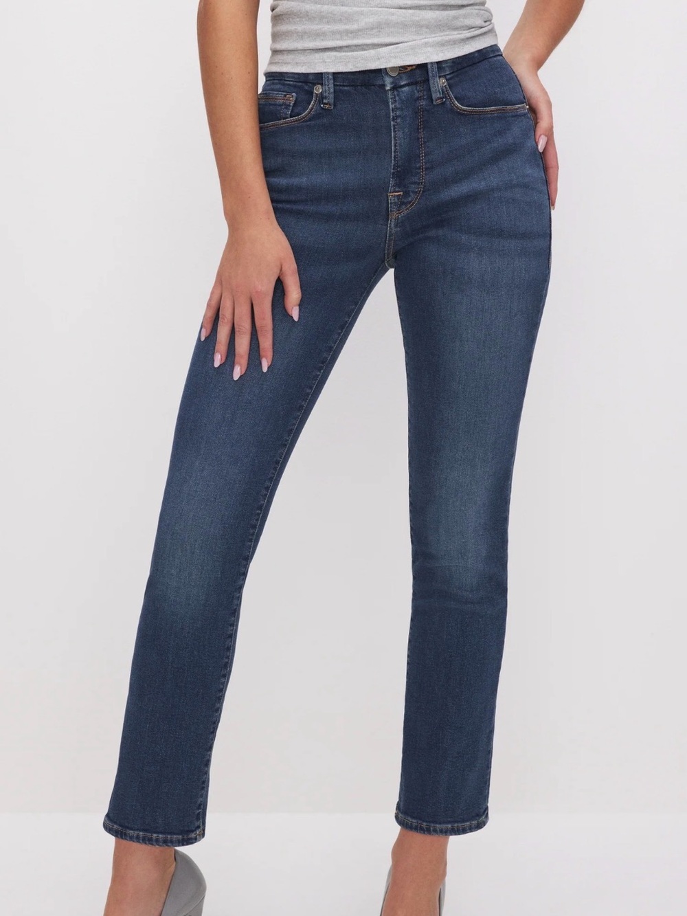 SZ:4 Good American Good Legs Straight Jeans Blue004 Like New